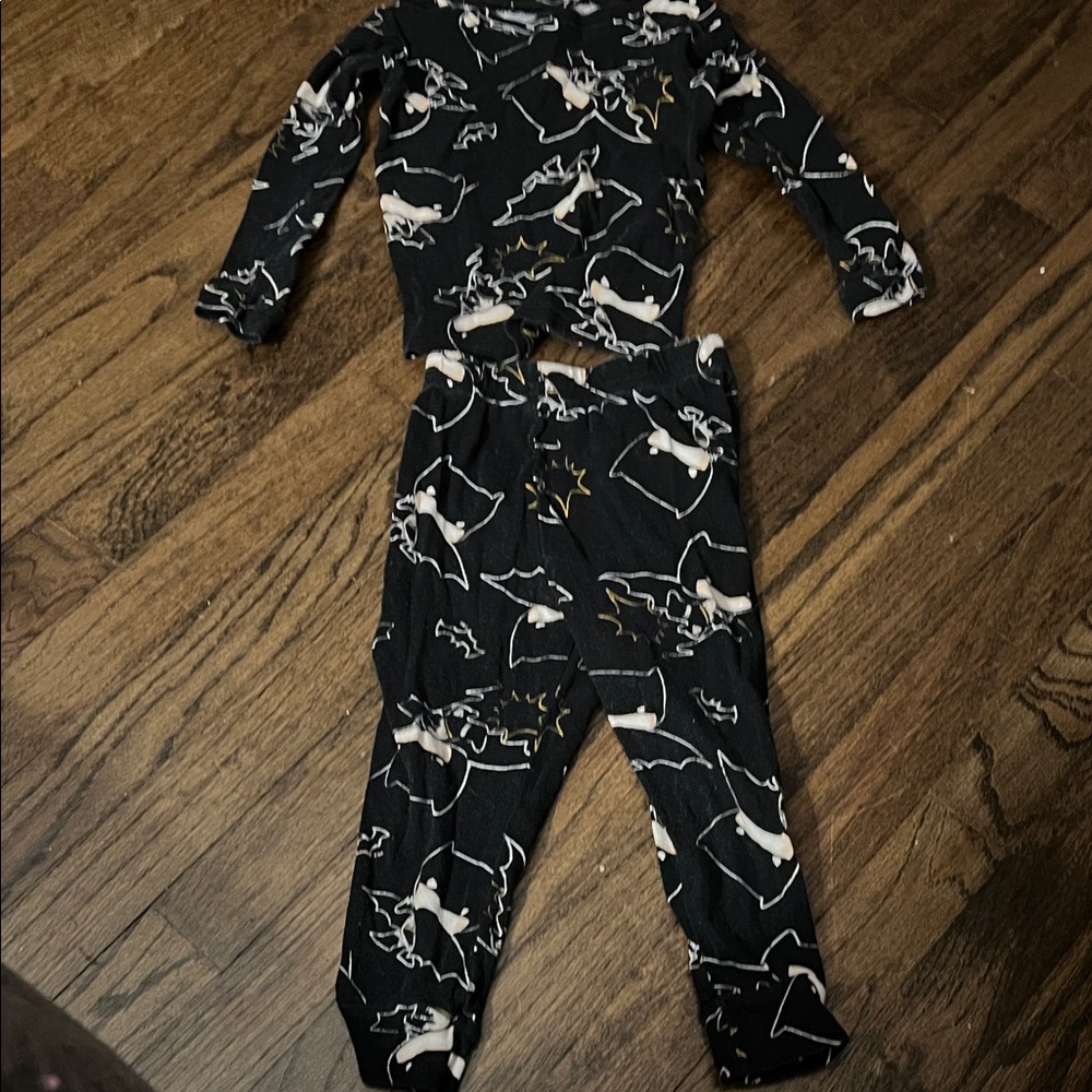 Black and White Batman Graphic Pajama Set